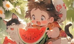 动漫猫咪吃瓜头像可爱,猫咪吃瓜头像的可爱瞬间